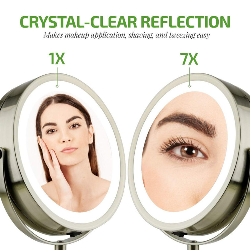 Winston Porter Argos Round LED Floor Mirror & Reviews Wayfair